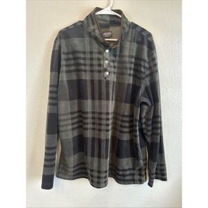 Smiths Workwear Sweater Mens L Green Black Pullover Fleece Super Soft Sherpa